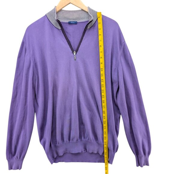 Altea 1/4 Zip Sweater Mens Purple Long Sleeve Pullover Made in Italy Size L - Picture 6 of 9